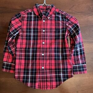 Chaps Red Plaid Button Down Shirt for Kids